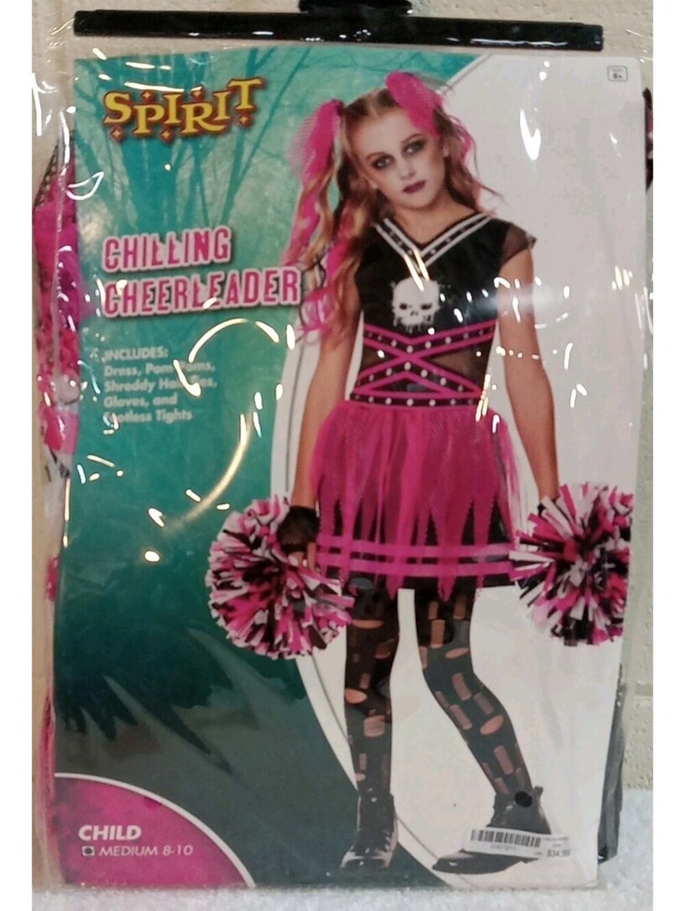 Spirit Halloween Chilling Cheerleader Costume Child Size Medium 8-10